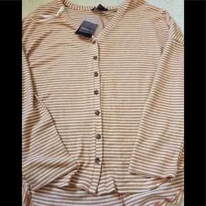 Long Sleeve Caramel/Cream Stripe Top